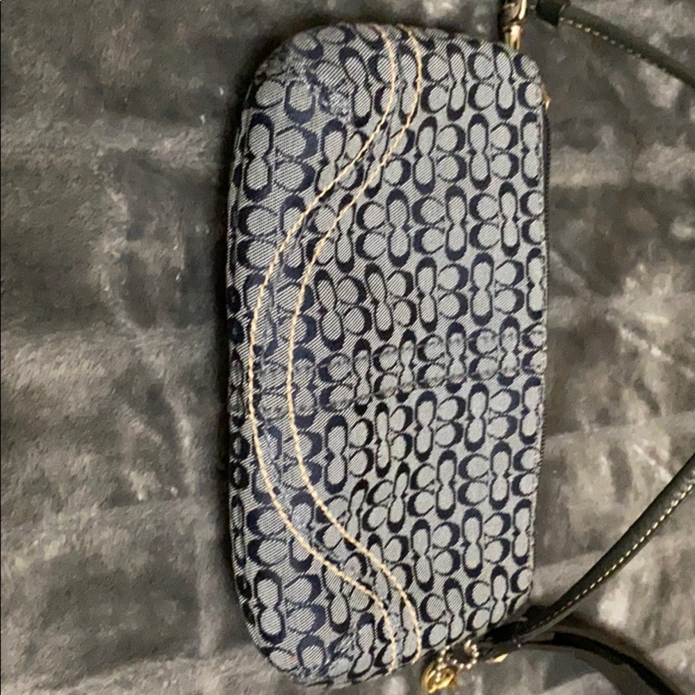 Coach monogram with leather trim wristlet - Picture 7 of 10
